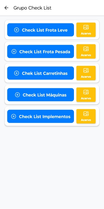 Tela de checklist